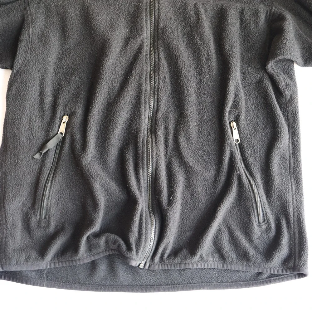 The North Face Mens Black Fleece Full-Zip Jacket Size Large Pockets